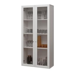 Cristaleira Suspensa 70 Cm 2 Portas de Vidro Branco Madesa Branco - 9