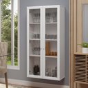 Ver imagem 1 de Cristaleira Suspensa 70 Cm 2 Portas de Vidro Branco Madesa Branco