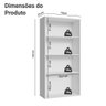 Cristaleira Suspensa 70 Cm 2 Portas de Vidro Branco Madesa Branco - 8