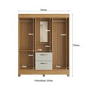 Ver imagem 4 de Guarda - Roupa 4 Portas e 2 Gavetas com Espelho Capelinha Bege/Marromle/Cristalo