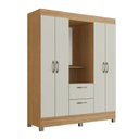 Ver imagem 2 de Guarda - Roupa 4 Portas e 2 Gavetas com Espelho Capelinha Bege/Marromle/Cristalo