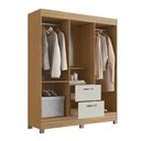 Ver imagem 5 de Guarda - Roupa 4 Portas e 2 Gavetas com Espelho Capelinha Bege/Marromle/Cristalo