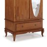 Guarda Roupa Solteiro Madeira Maciça Com Espelho 2 Portas 1 Gaveta 60406E Linz Móveis - Imbuia Glaze - 4