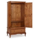 Ver imagem 2 de Guarda Roupa Solteiro Madeira Maciça Com Espelho 2 Portas 1 Gaveta 60406E Linz Móveis - Imbuia Glaze