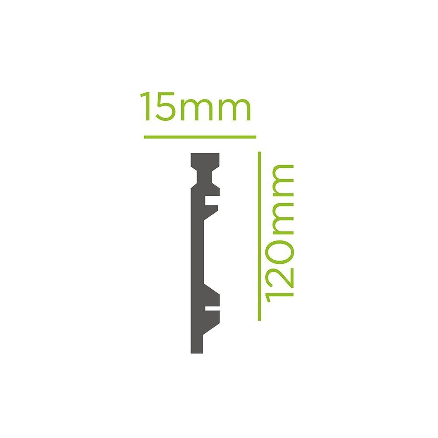 Rodapé de Poliestireno 12cm x 15mm Frisado 2,4 Metro Linear - 4
