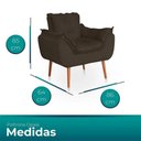 Ver imagem 4 de Kit 02 Poltronas Opala Sala Confortável Resistente Marrom