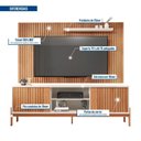 Ver imagem 4 de Rack com Painel para Tv até 70 Polegadas Portas Ripado Sparta Freijó/Off White