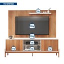 Ver imagem 5 de Rack com Painel para Tv até 70 Polegadas Portas Ripado Sparta Freijó/Off White