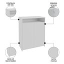 Ver imagem 6 de Mesa Escrivaninha em L Eron e Balcão 60cm 2 Portas Look A06 - Mpozenato