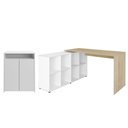 Ver imagem 1 de Mesa Escrivaninha em L Eron e Balcão 60cm 2 Portas Look A06 - Mpozenato