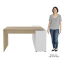 Ver mais imagens de Mesa Escrivaninha em L Eron e Balcão 60cm 2 Portas Look A06 - Mpozenato