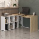 Ver imagem 2 de Mesa Escrivaninha em L Eron e Balcão 60cm 2 Portas Look A06 - Mpozenato