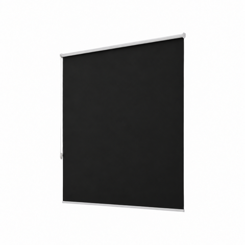 Persiana Rolô Blackout PVC Larg 1,30x1,30 Alt:Preto