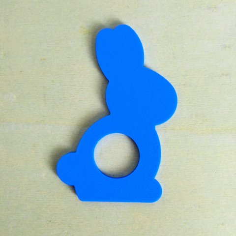 12 Argolas Para Guardanapo Do Coelhinho / Páscoa -Toque 3D: Azul Claro