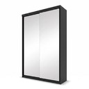 Ver imagem 2 de Guarda-Roupa Solteiro 2 Portas com Espelho 100% MDF Geneve Preto