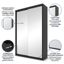 Ver imagem 6 de Guarda-Roupa Solteiro 2 Portas com Espelho 100% MDF Geneve Preto