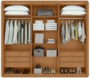 Ver imagem 5 de Guarda-roupas Casal Loop 6 Portas com Pés - Lp - Rei de Casa Amendoa Clean/off White