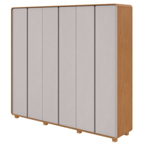 Guarda-roupas Casal Loop 6 Portas com Pés - Lp - Rei de Casa Amendoa Clean/off White