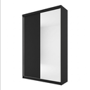 Ver imagem 2 de Guarda-Roupa Solteiro 2 Portas e 1 Espelho 100% MDF Geneve Preto