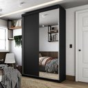 Ver imagem 7 de Guarda-Roupa Solteiro 2 Portas e 1 Espelho 100% MDF Geneve Preto
