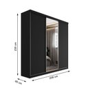 Ver imagem 4 de Guarda-roupa Solteiro 100% Mdf Bp com 3 Portas e 1 Espelho Geneve