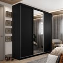 Ver imagem 1 de Guarda-roupa Solteiro 100% Mdf Bp com 3 Portas e 1 Espelho Geneve
