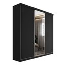 Ver mais imagens de Guarda-Roupa Casal 3 Portas e 1 Espelho 100% MDF Geneve Preto