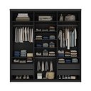 Ver imagem 5 de Guarda-Roupa Casal 3 Portas e 1 Espelho 100% MDF Geneve Preto