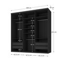 Ver imagem 4 de Guarda-Roupa Casal 3 Portas e 1 Espelho 100% MDF Geneve Preto