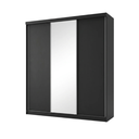 Ver imagem 2 de Guarda-Roupa Casal 3 Portas e 1 Espelho 100% MDF Geneve Preto