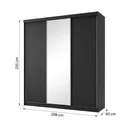 Ver imagem 3 de Guarda-Roupa Casal 3 Portas e 1 Espelho 100% MDF Geneve Preto