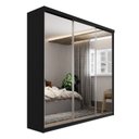 Ver mais imagens de Guarda-Roupa Casal 3 Portas com Espelho 100% MDF Geneve Preto
