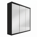 Ver imagem 2 de Guarda-Roupa Casal 3 Portas com Espelho 100% MDF Geneve Preto