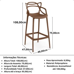 Banqueta Alta Allegra Design Cozinha/Bancada - 5