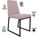 Ver imagem 3 de Cadeira para Sala de Jantar Base Aço Industrial Preto Dafne L02 Suede Rosê - Lyam Decor