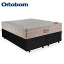 Ver imagem 6 de Cama Box Baú Queen Suede Bipartido + Colchão Ortobom Airtech Molas Ensacadas 158x198x65 Cor:Preto