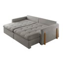 Ver imagem 6 de Sofá Cama 3 Lugares Retrátil Reclinável 220cm Linho com Molas Ensacadas Atena Yescasa Cinza