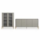 Ver imagem 2 de Kit Cristaleira com Buffet Bend Frisado Principal Incolar Grigio Metal Dourado