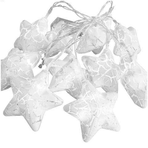 Decoração Varal Cordão Fio de Luzes Lâmpadas Estrela Led Natal Enfeite 2m