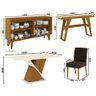 Conjunto Mesa de Jantar Rosa Com 6 Cadeiras Marta H02 Nature/Off White/Bege - Mpozenato Rosa/Marta - 4