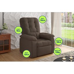 Poltrona Esmeralda Retrátil/reclinável Suede Xflex Sofás - 2