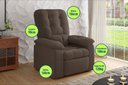 Ver imagem 2 de Poltrona Esmeralda Retrátil e Reclinável Suede Marrom - Xflex Sofás