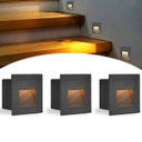 Ver imagem 1 de 3 Balizador Area Externa para Embutir Preto Quadrado Led Lup51