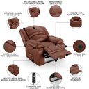 Ver imagem 3 de Poltrona do Papai Reclinável Pietra Power Touch Massagem Fh9 Pu Marrom Brilho - Mpozenato