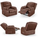 Ver imagem 6 de Poltrona do Papai Reclinável Pietra Power Touch Massagem Fh9 Pu Marrom Brilho - Mpozenato
