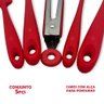 Conjunto de Espátulas e Pegador em Silicone Unyhome 5 Peças - Vermelho Uny Gift - 3