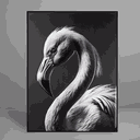 Ver imagem 1 de Quadro Decorativo Bw Flamingo Relevo