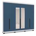 Ver imagem 2 de Guarda-Roupa Casal 6 Portas com Espelho Madrid Branco/Azul