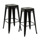 Ver imagem 1 de Kit 2 Banquetas Tolix Iron com Encosto Preto Fosco Industrial Aço Cozinha Bar Bistrô Bancada