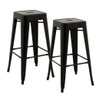 Kit 2 Banquetas Tolix Iron com Encosto Preto Fosco Industrial Aço Cozinha Bar Bistrô Bancada - 1